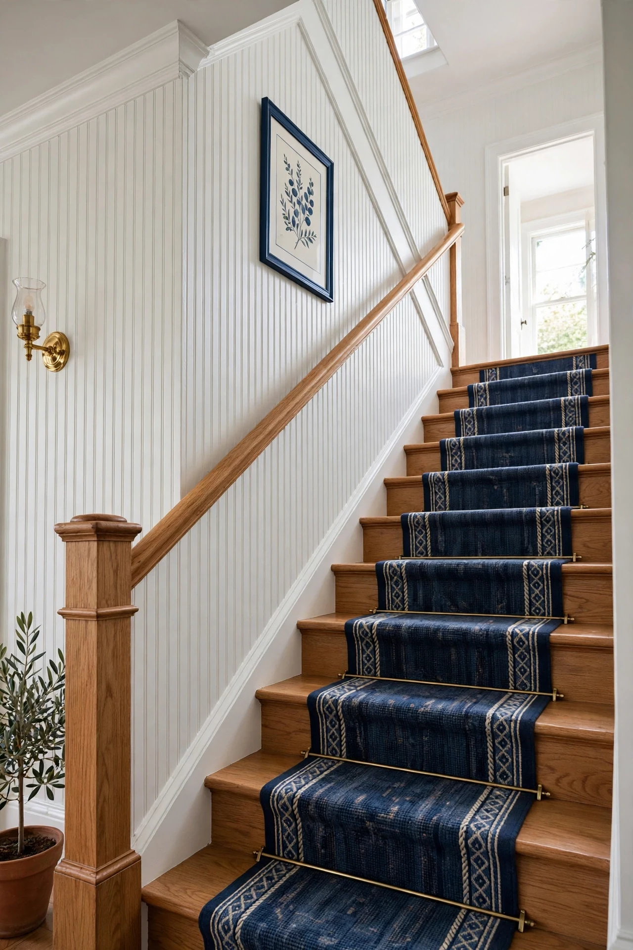 Staircase Beadboard Following the Rake