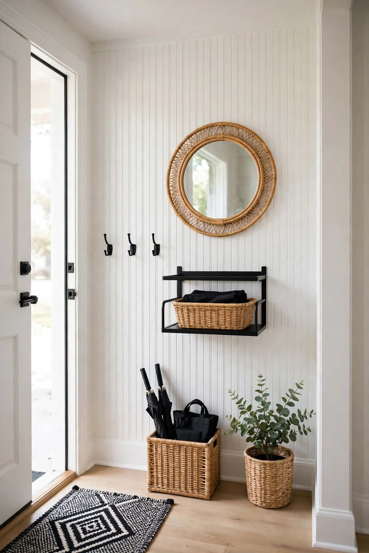 Compact Beadboard Drop Zone in a Rental