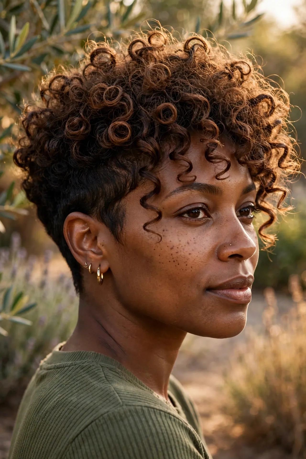 Curly bixie cut