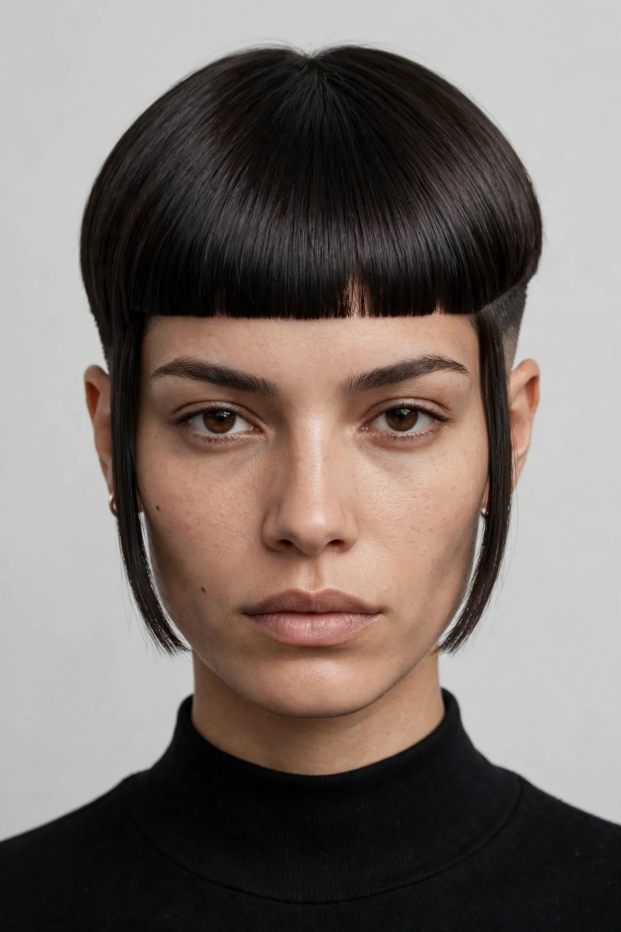 Bixie cut with blunt fringe