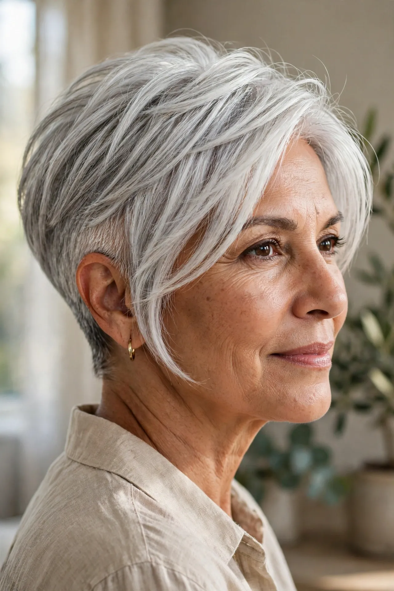 Silver bixie cut