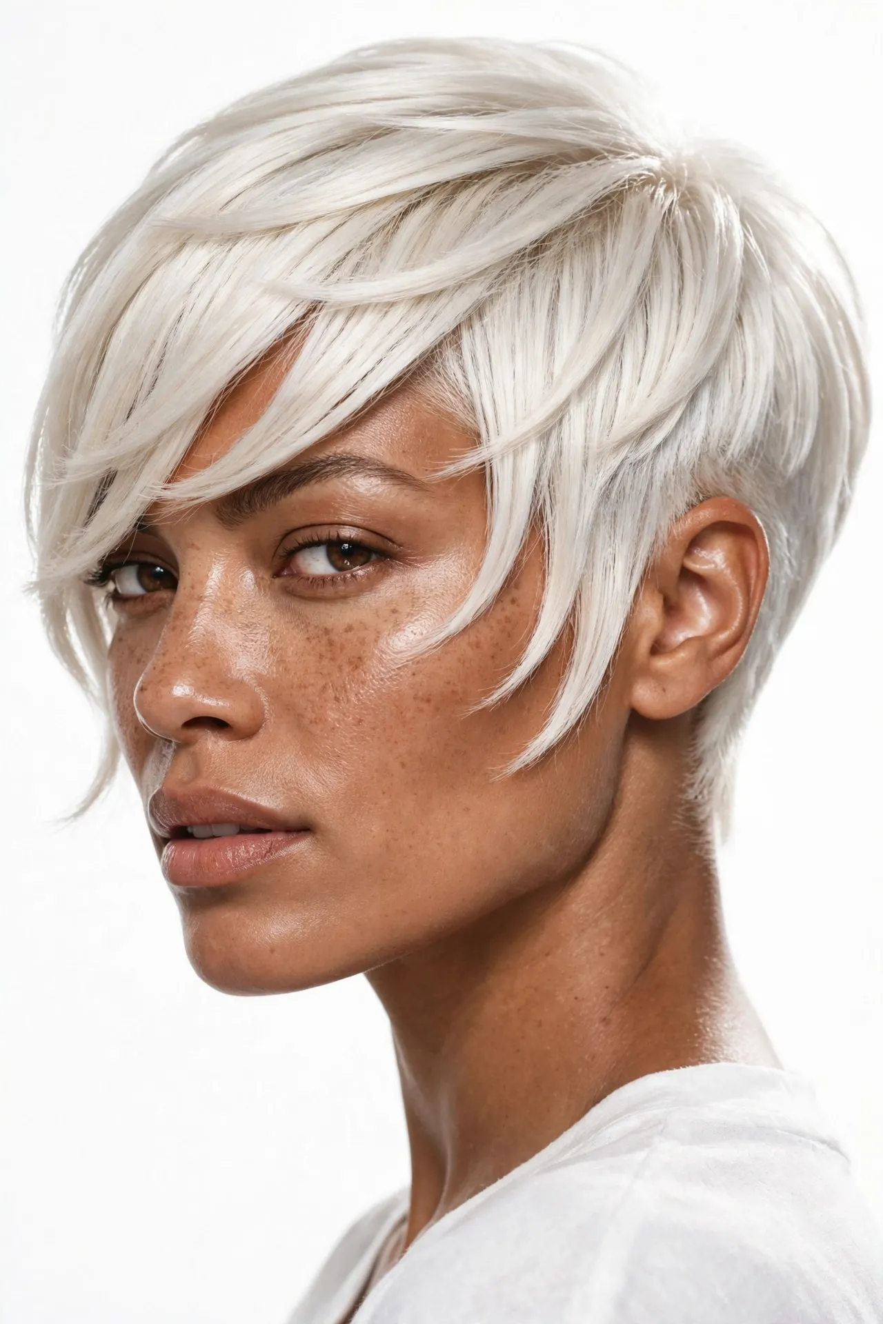 Platinum bixie cut