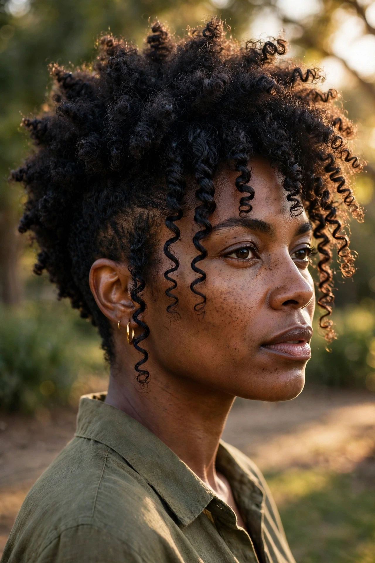 Bixie with natural afro top