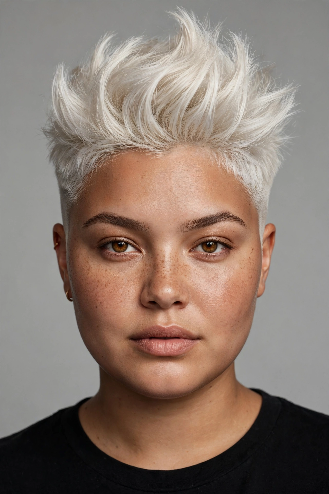 Platinum pixie for round faces