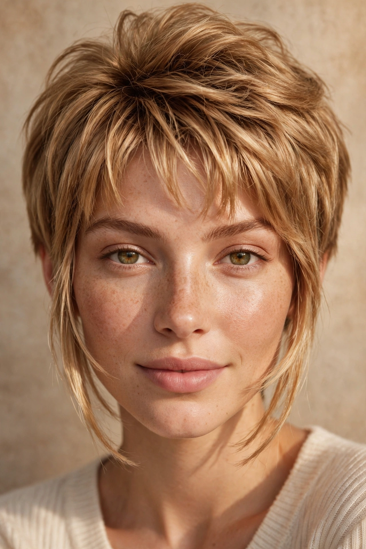 Blonde pixie for heart faces