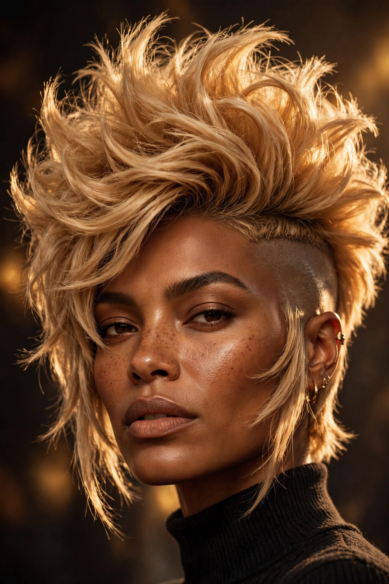 Statement blonde pixie with maximum volume