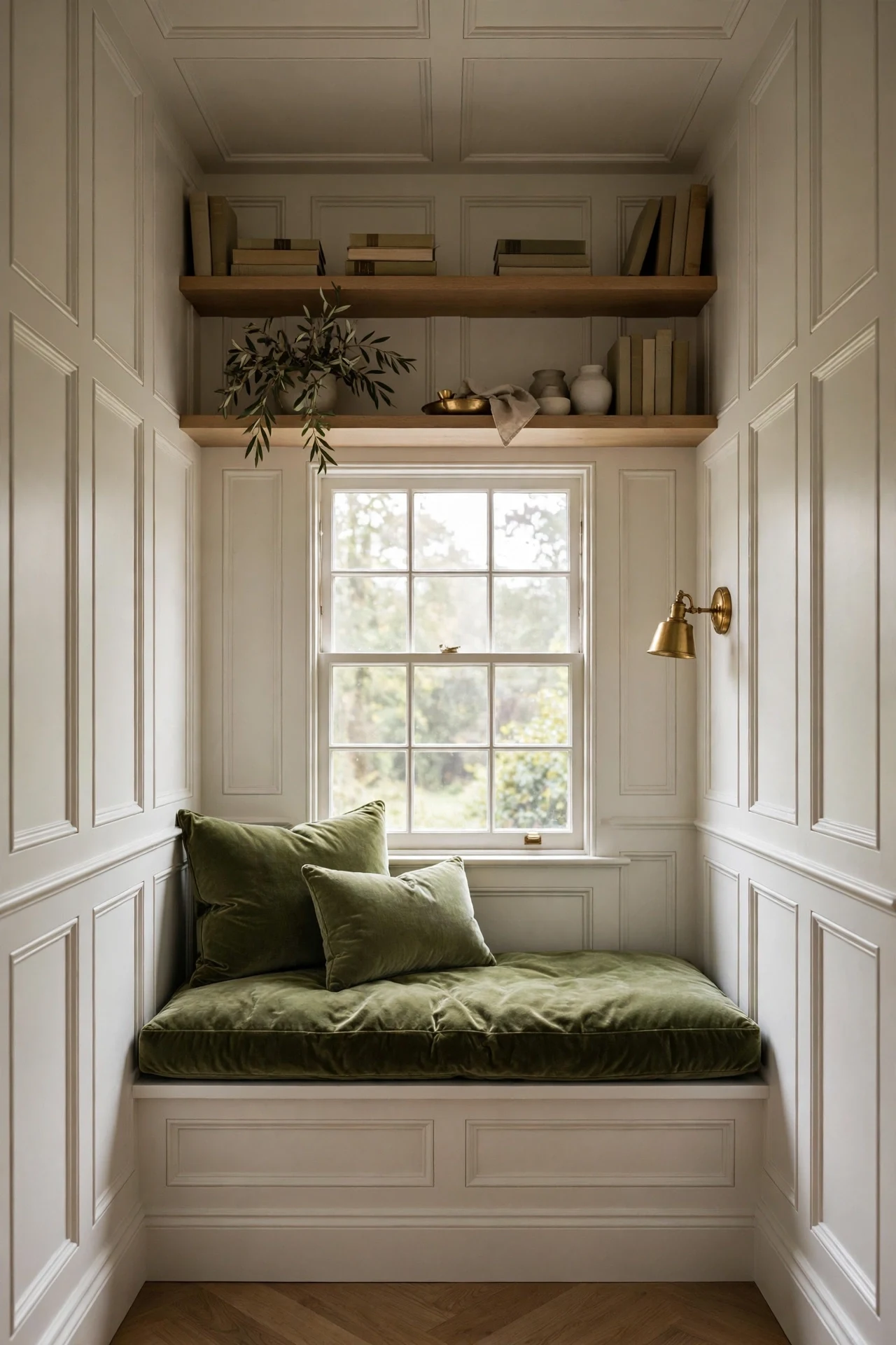 A Reading Nook Carved From a Paneled Alcove