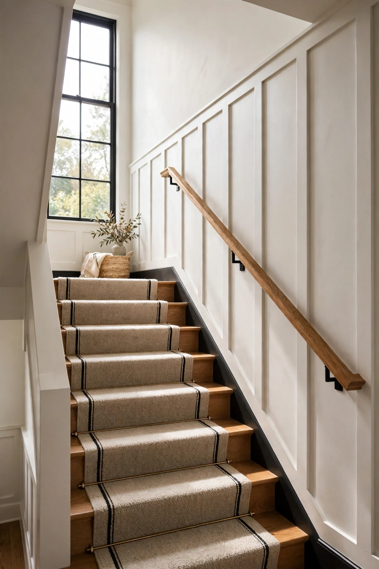 Panels Following the Stair Rake With Angled Tops