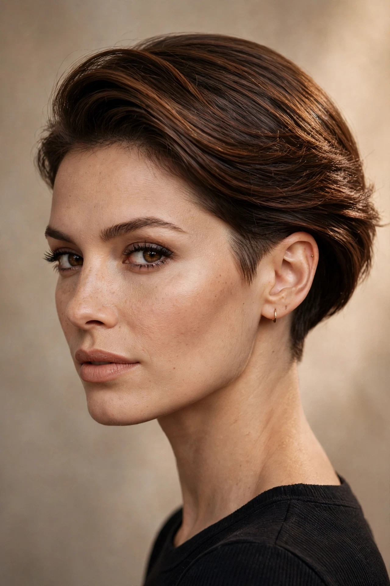 Classic long pixie with side sweep