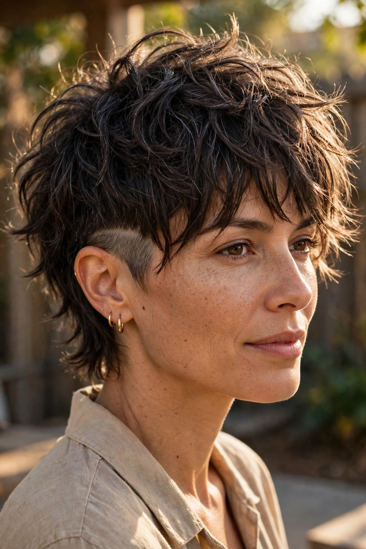 Shaggy long pixie cut