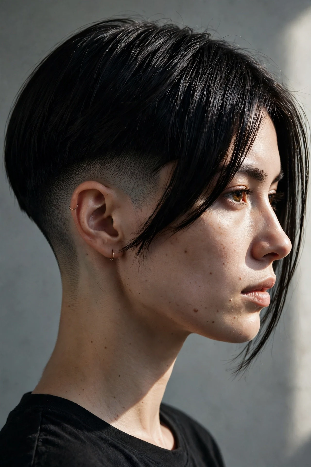 Long pixie with skin fade