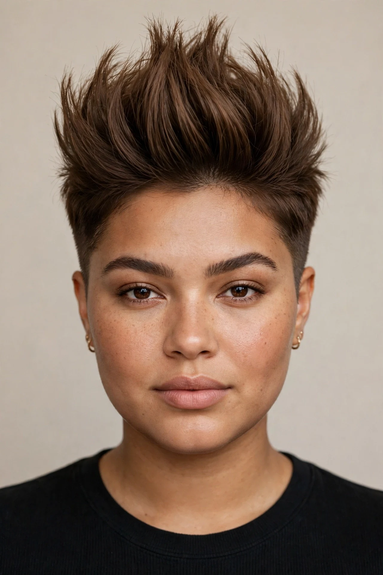 Long pixie for round faces