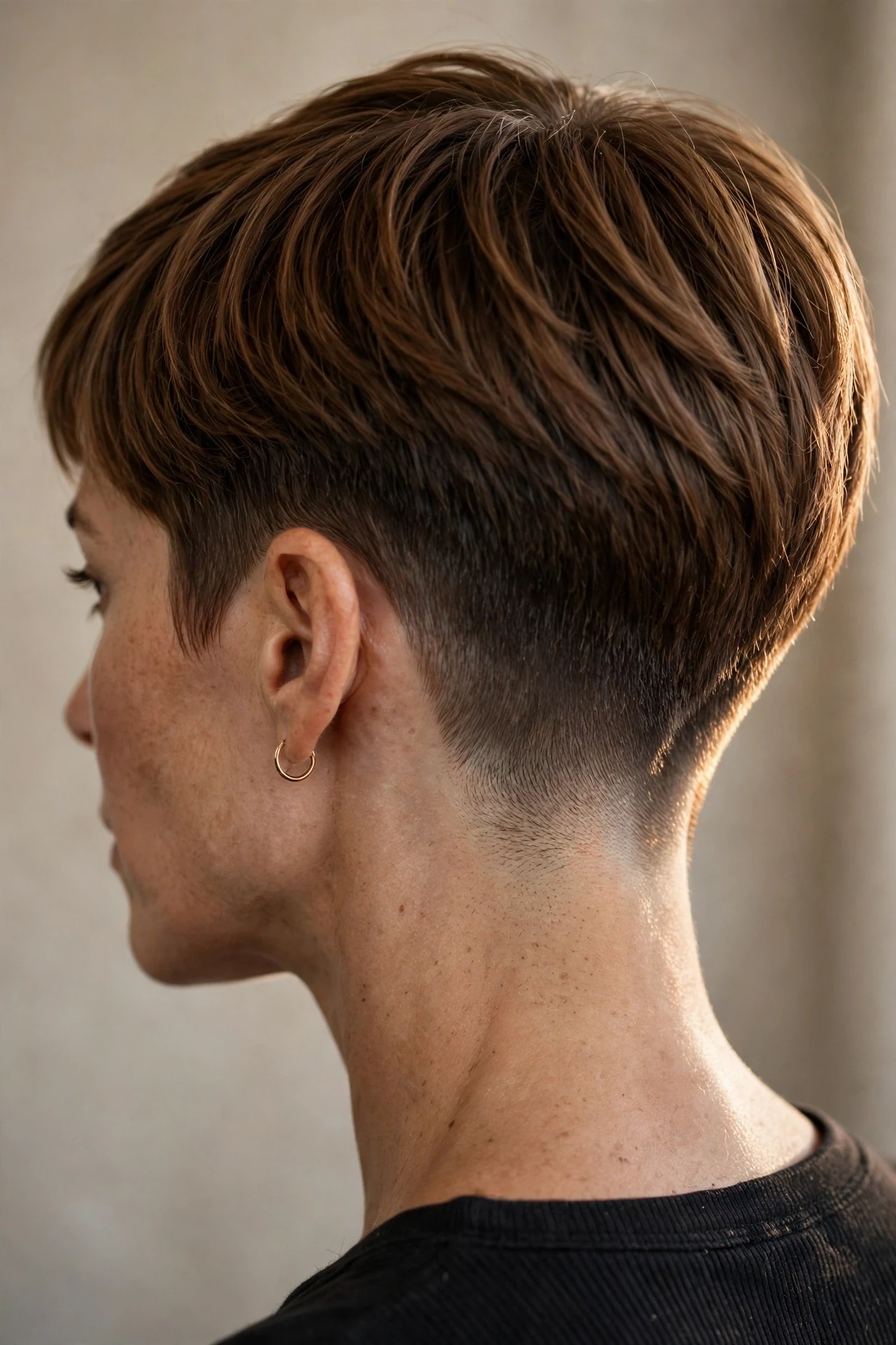 Long pixie with tapered nape