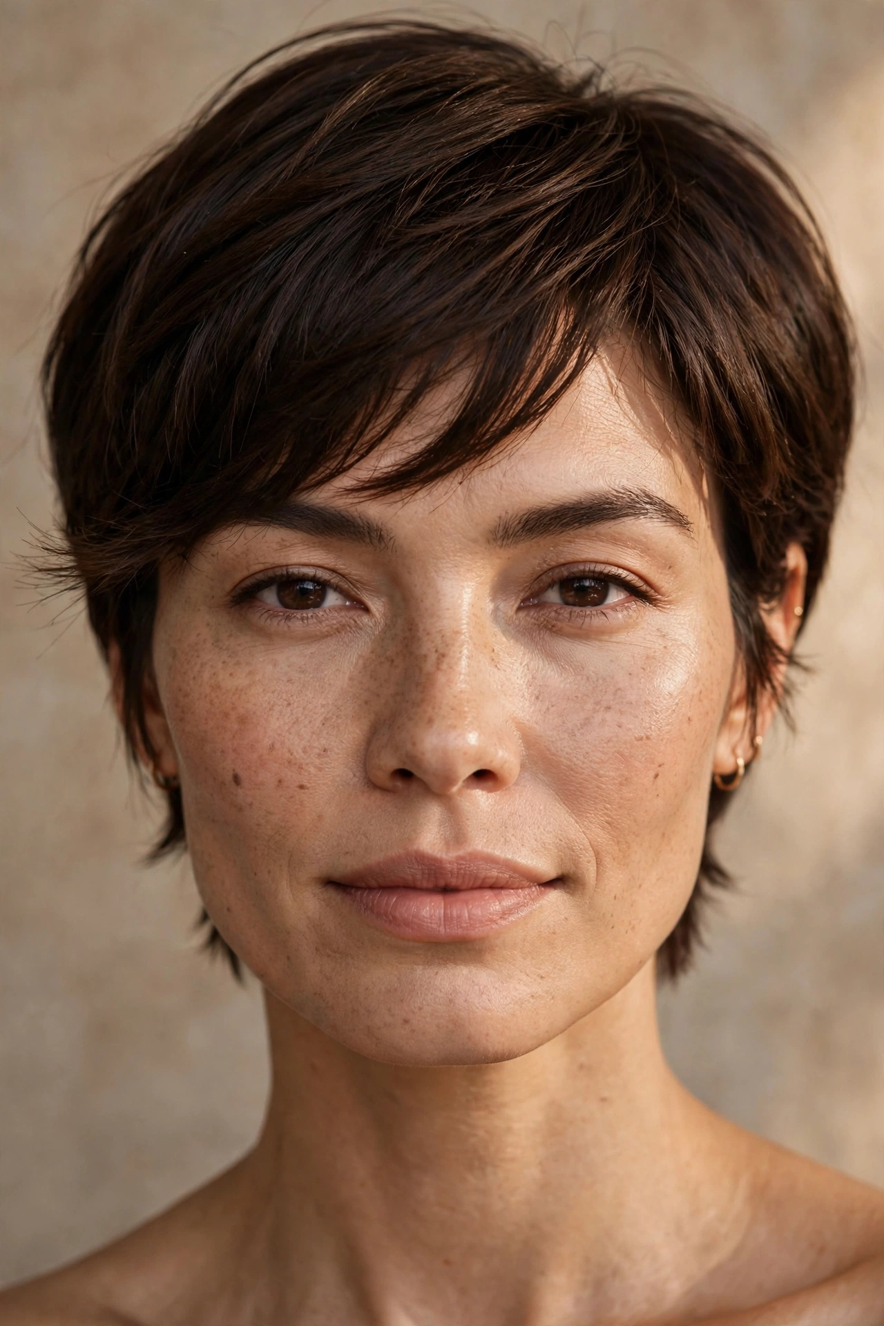 Soft wispy fringe pixie for a square face shape