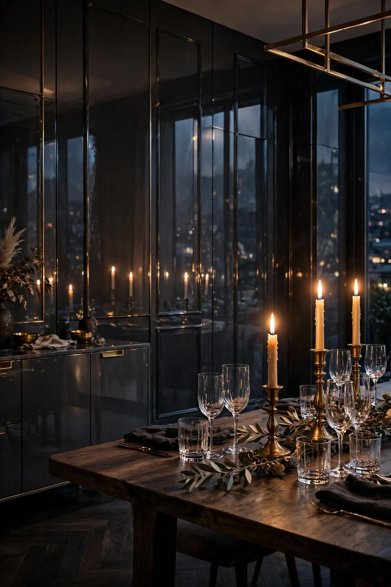 Gloss Panels That Catch Candlelight