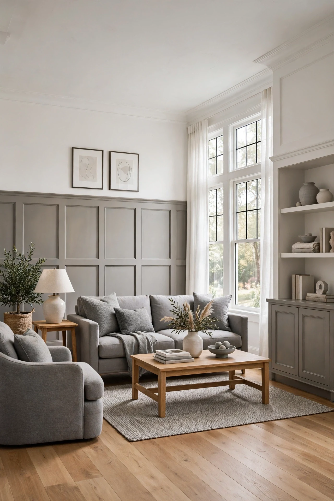 Two-Tone Panels in White Dove and Revere Pewter