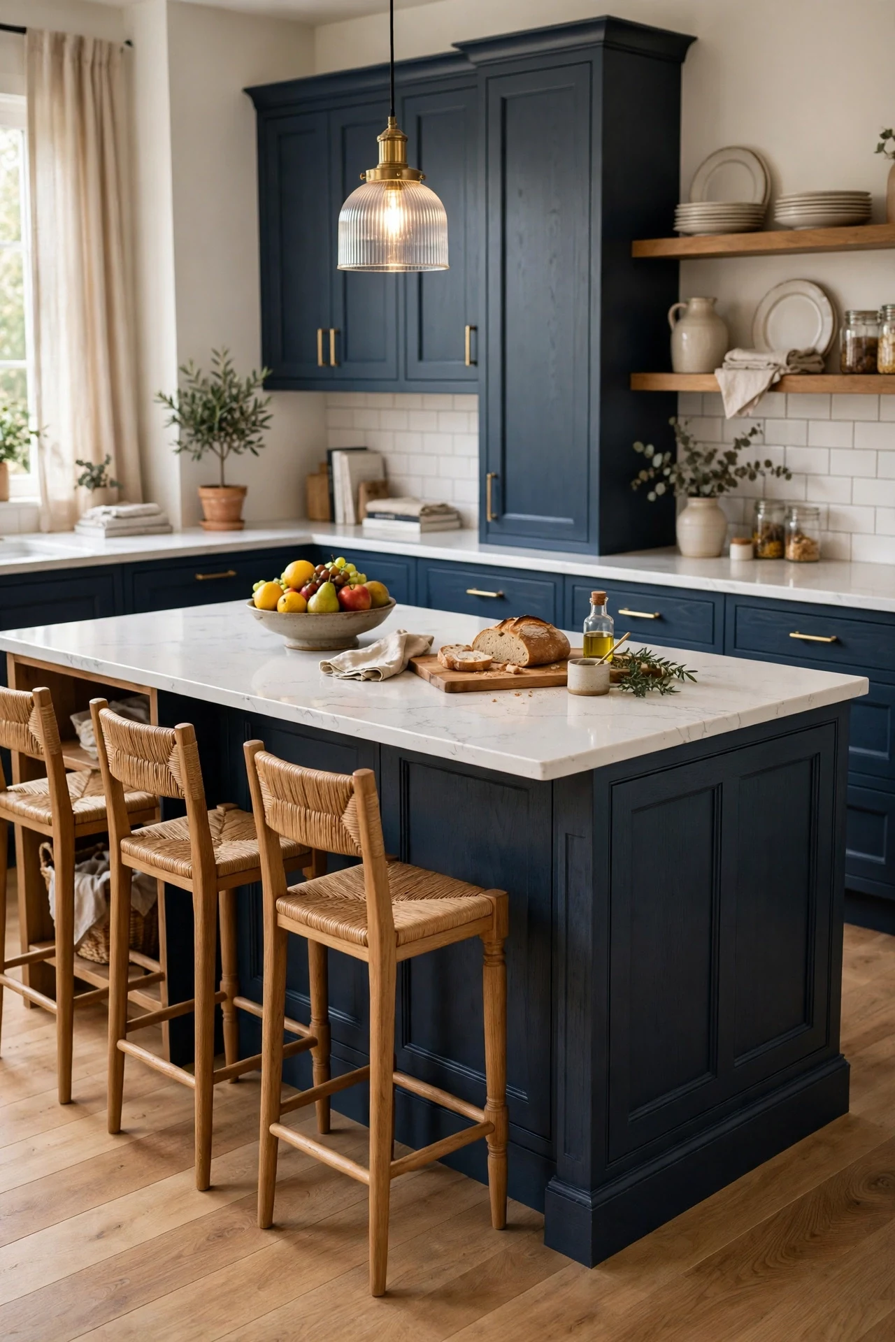 A Kitchen Island Clad in Raised Panels