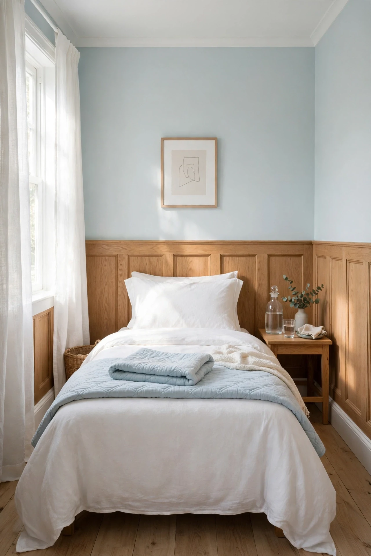 Low 32-Inch Panels in a Compact Guest Room