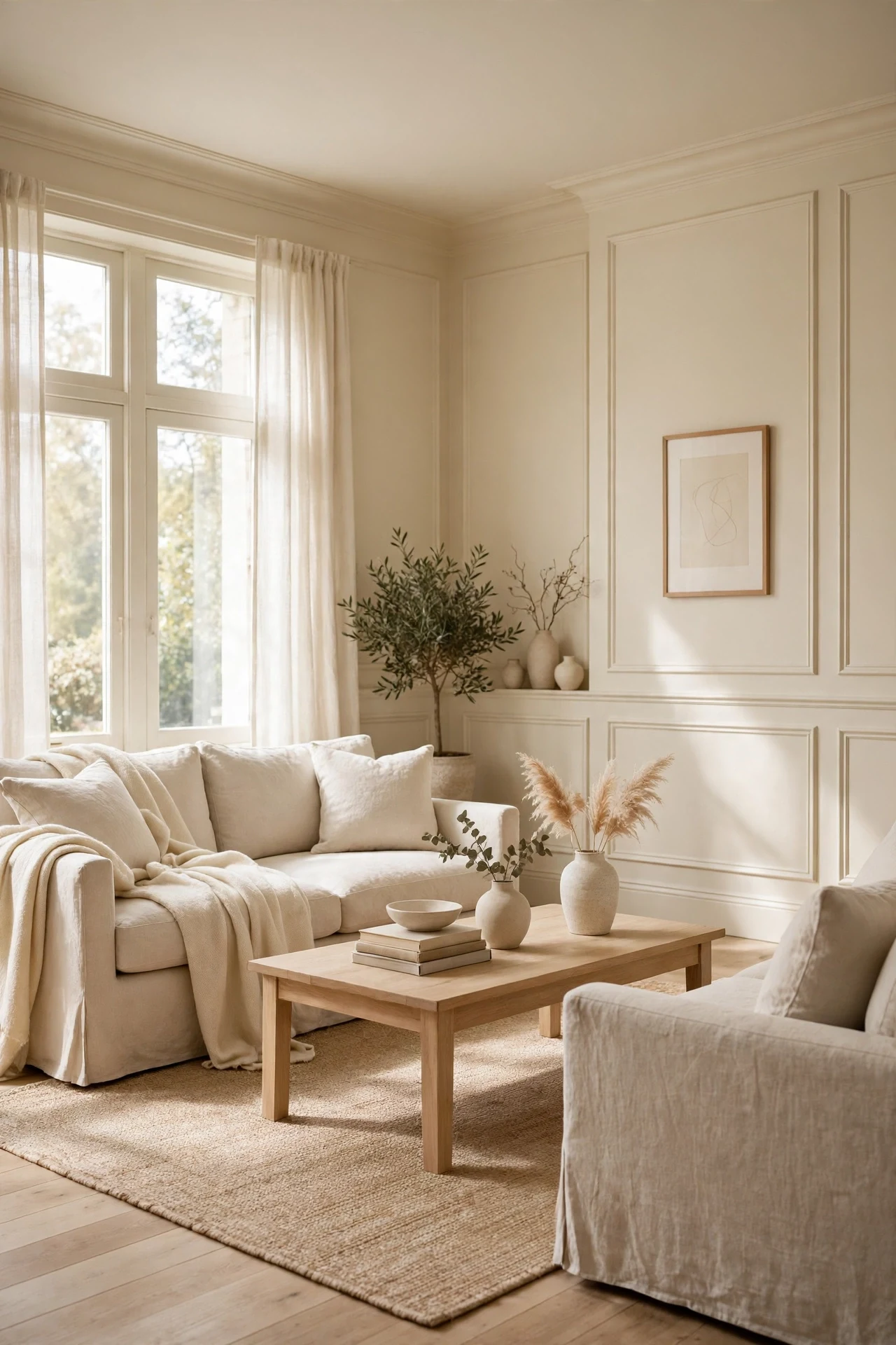 Tonal Cream-on-Cream Panels and Walls