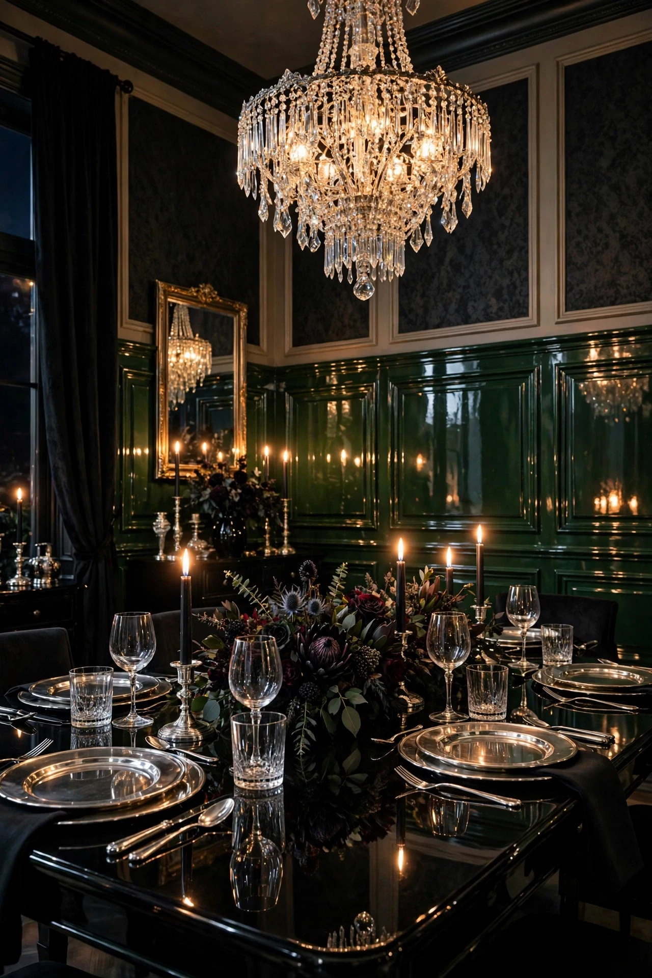 High-Gloss Lacquer Traditional Wainscoting Ideas for Drama