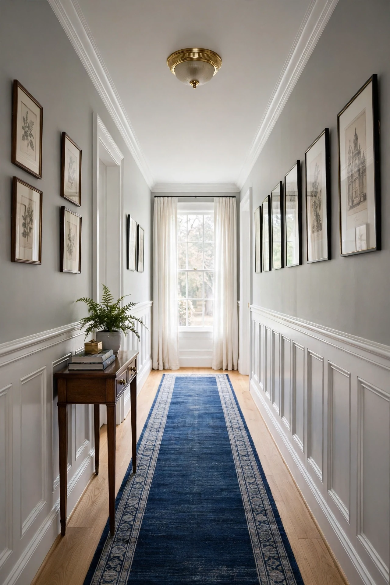 Tall Slim Panels in a Narrow Hallway