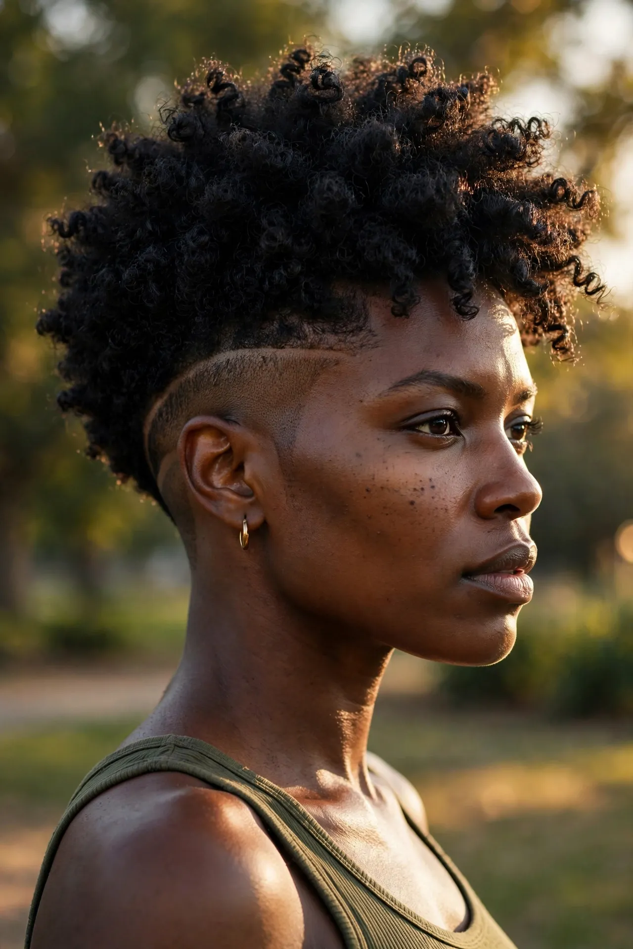 Natural Afro Undercut Pixie