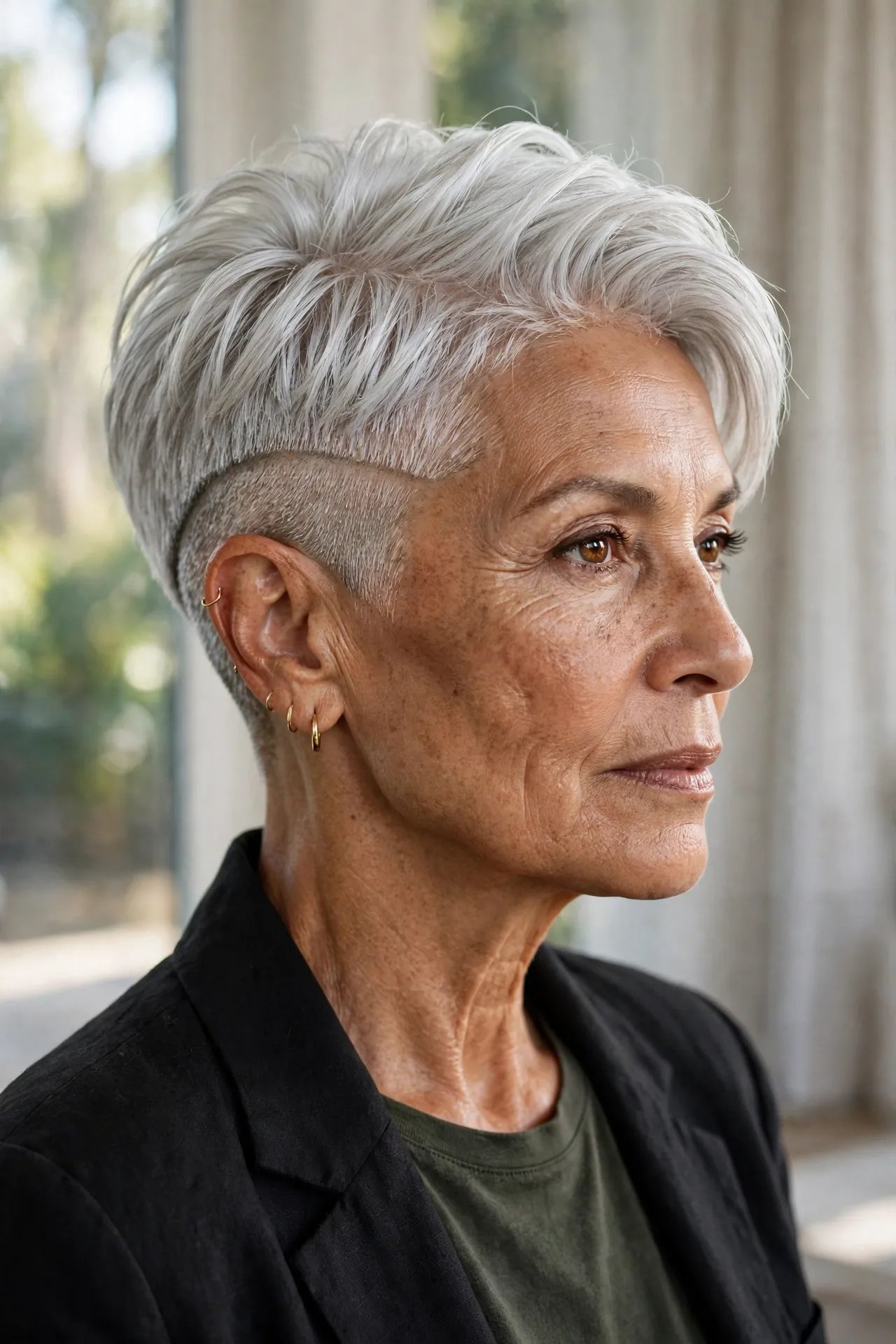 Silver Undercut Pixie