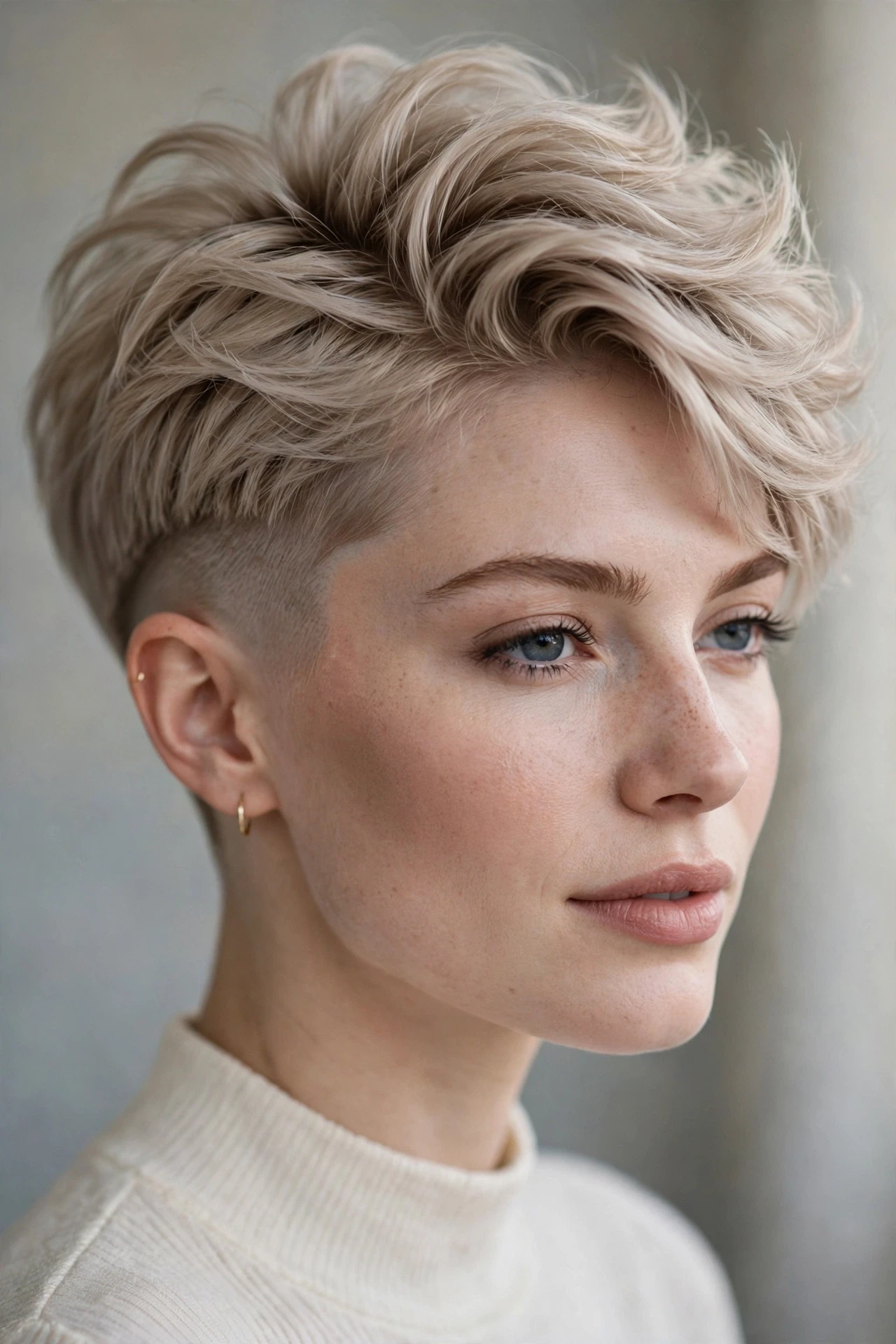 Undercut Pixie with Vivid Colour Top