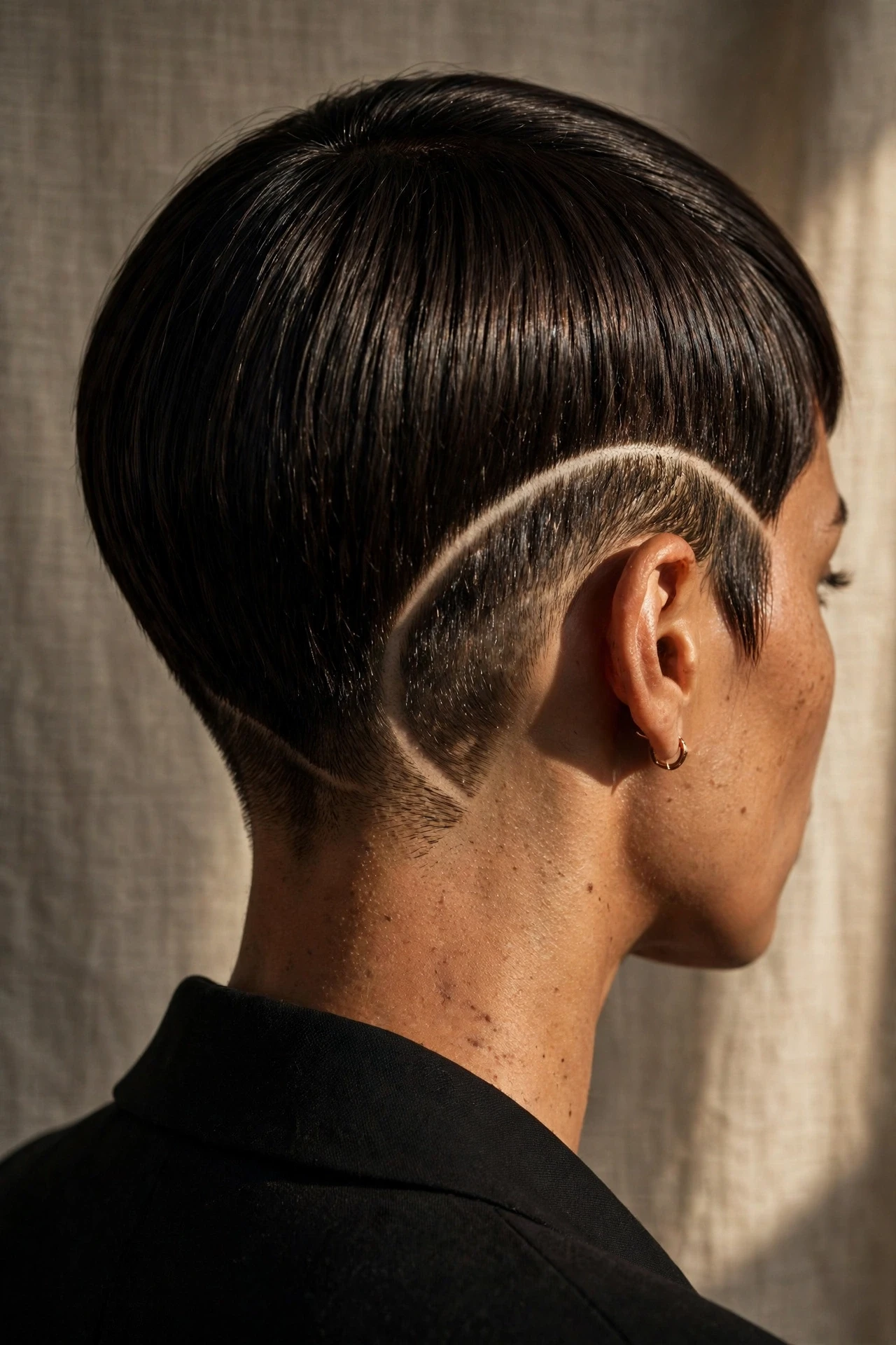 Undercut Pixie for Curly Hair with Defined Coils