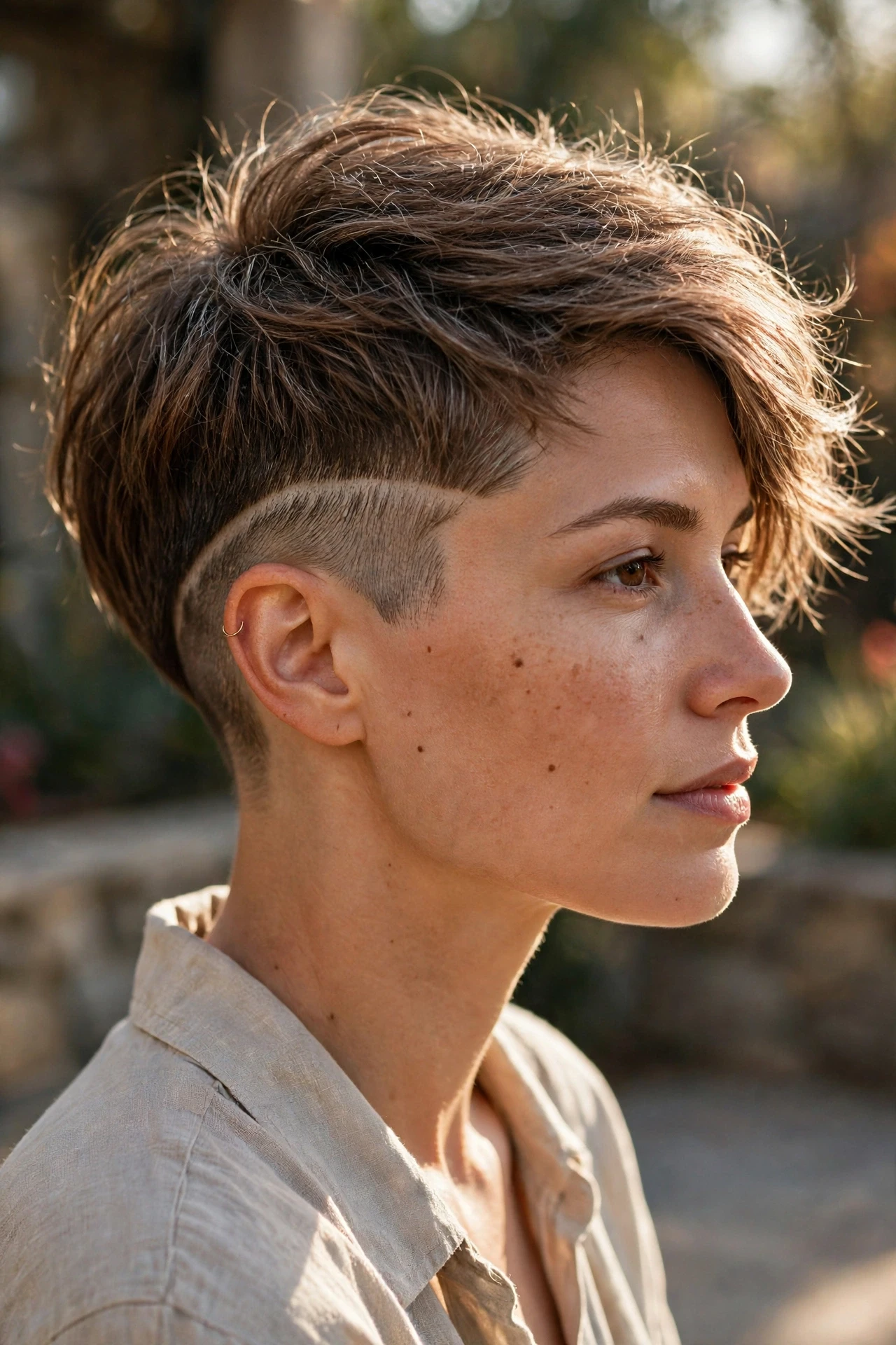 Undercut Pixie with Tonal Silver Highlights